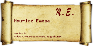 Mauricz Emese névjegykártya